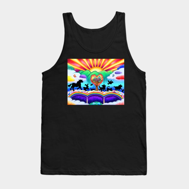 Pets Arrival at the Rainbow Bridge Tank Top by Art by Deborah Camp